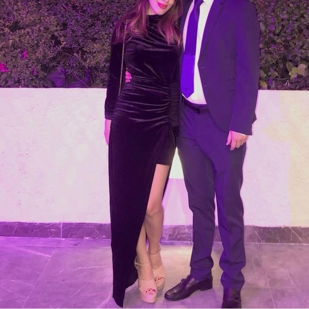 Black velvet dress